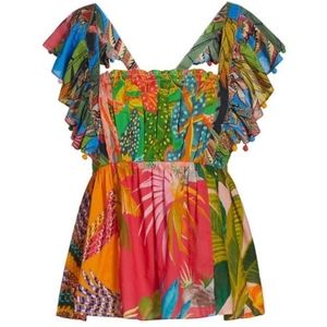 NWT Farm Rio Mixed Prints Blouse size Large